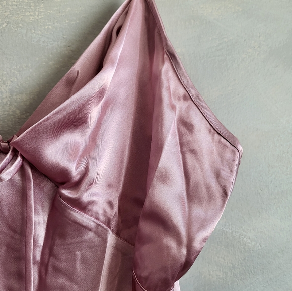 Purple Sateen Chemise Nightgown Mini Mudi Size M - Picture 5 of 12